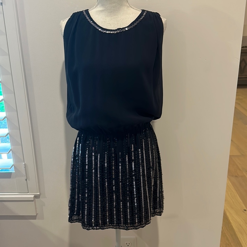 Greylin Navy Beaded Dress